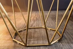 Riess-Ambiente Goldene Möbel|Mehr... > Abstrakter Beistelltisch DIAMOND 50cm natur Akazie Massivholz messing Metallgestell
