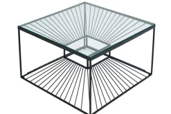 Riess-Ambiente Industrial Loft|Couchtische & Truhen > Abstrakter Couchtisch ILLUSION 60cm schwarz Metall Glas handmade modernes Design