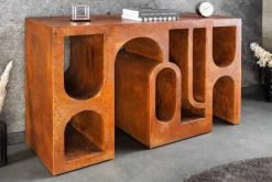 Riess-Ambiente Konsolentische > Abstrakter Konsolentisch ART AMBIENTE 120cm kupfer Edelrost-Look Beton Rundbogen-Design
