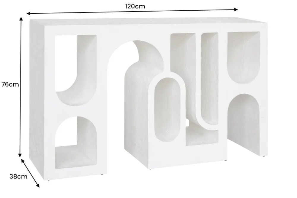 Riess-Ambiente Konsolentische > Abstrakter Konsolentisch ART AMBIENTE 120cm kupfer Edelrost-Look Beton Rundbogen-Design