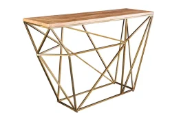 Riess-Ambiente Mehr...|Konsolentische > Abstrakter Konsolentisch DIAMOND 120cm natur messing Mangoholz Metallgestell