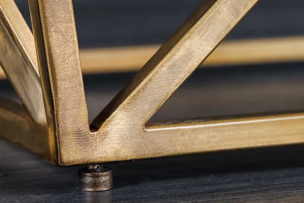 Riess-Ambiente Mehr...|Konsolentische > Abstrakter Konsolentisch DIAMOND 120cm natur messing Mangoholz Metallgestell