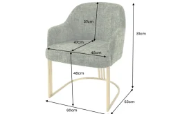 Riess-Ambiente Goldene Möbel|Stühle > Armlehnen Stuhl EXTRAVAGANCIA dunkelgrün Chenillestoff Metall brushed champagner gold