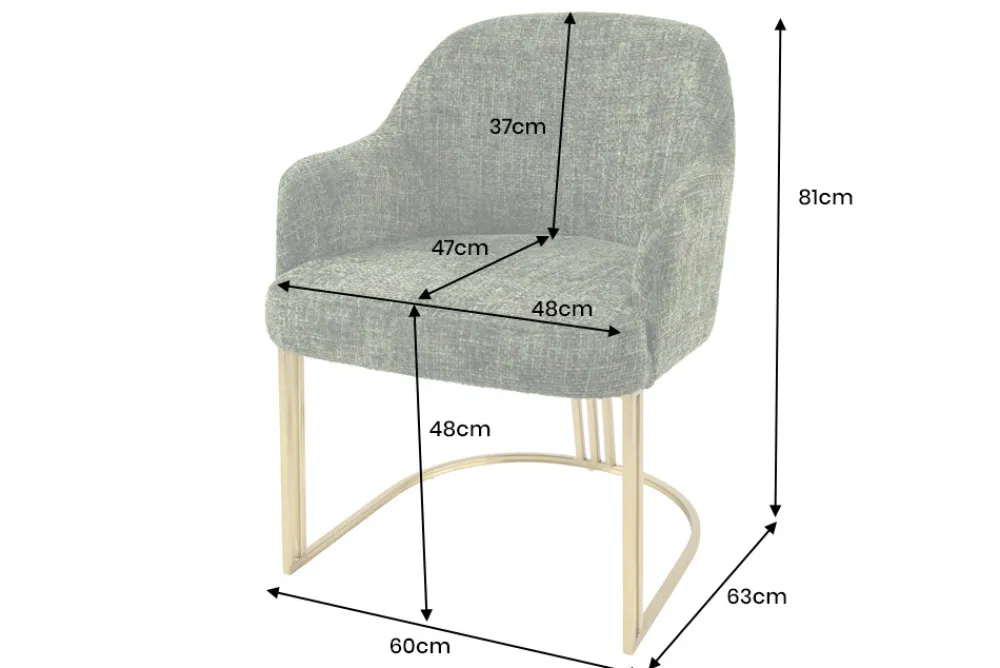 Riess-Ambiente Goldene Möbel|Stühle > Armlehnen Stuhl EXTRAVAGANCIA dunkelgrün Chenillestoff Metall brushed champagner gold