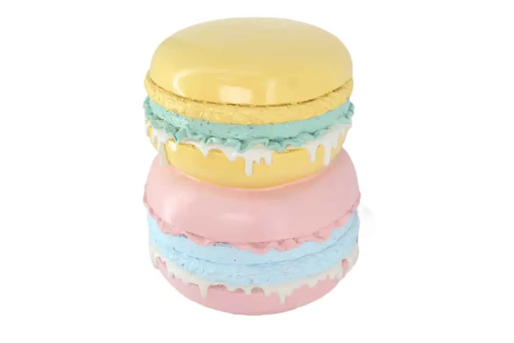 Riess-Ambiente Beistelltische > Außergewöhnlicher Beistelltisch MACARONS 50cm gelb rosa Fiberglas rund handmade