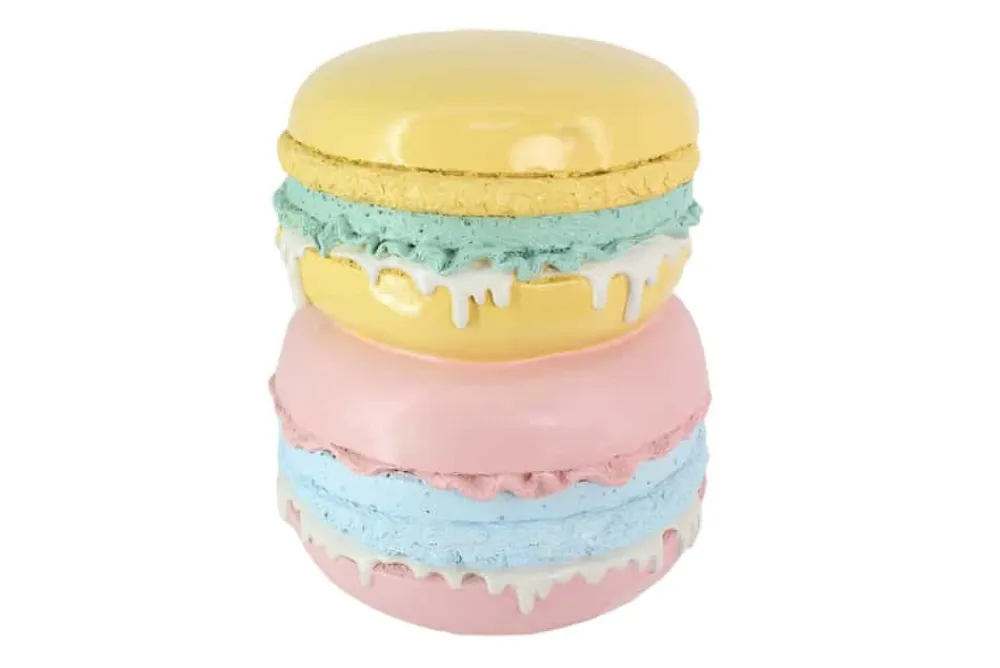 Riess-Ambiente Beistelltische > Außergewöhnlicher Beistelltisch MACARONS 50cm gelb rosa Fiberglas rund handmade