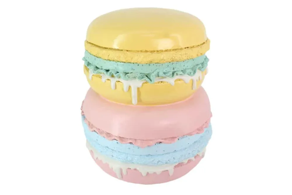 Riess-Ambiente Beistelltische > Außergewöhnlicher Beistelltisch MACARONS 50cm gelb rosa Fiberglas rund handmade