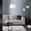 Riess-Ambiente Retro Möbel|Stehleuchten > Ausziehbare Bogenlampe LOUNGE DEAL 175-205cm weiß Marmorfuß Stehlampe
