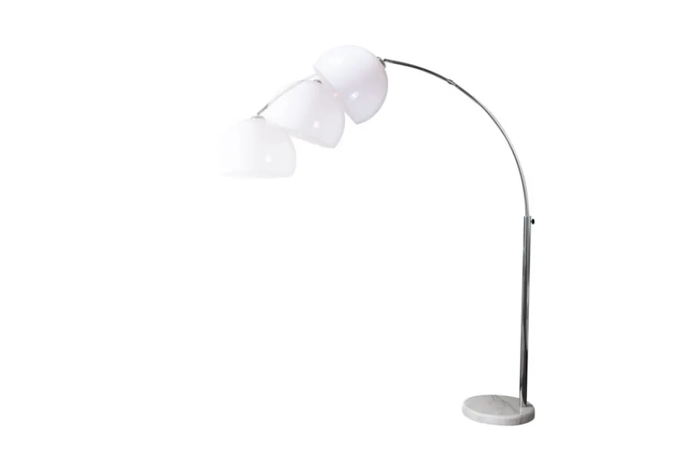 Riess-Ambiente Retro Möbel|Stehleuchten > Ausziehbare Bogenlampe LOUNGE DEAL 175-205cm weiß Marmorfuß Stehlampe