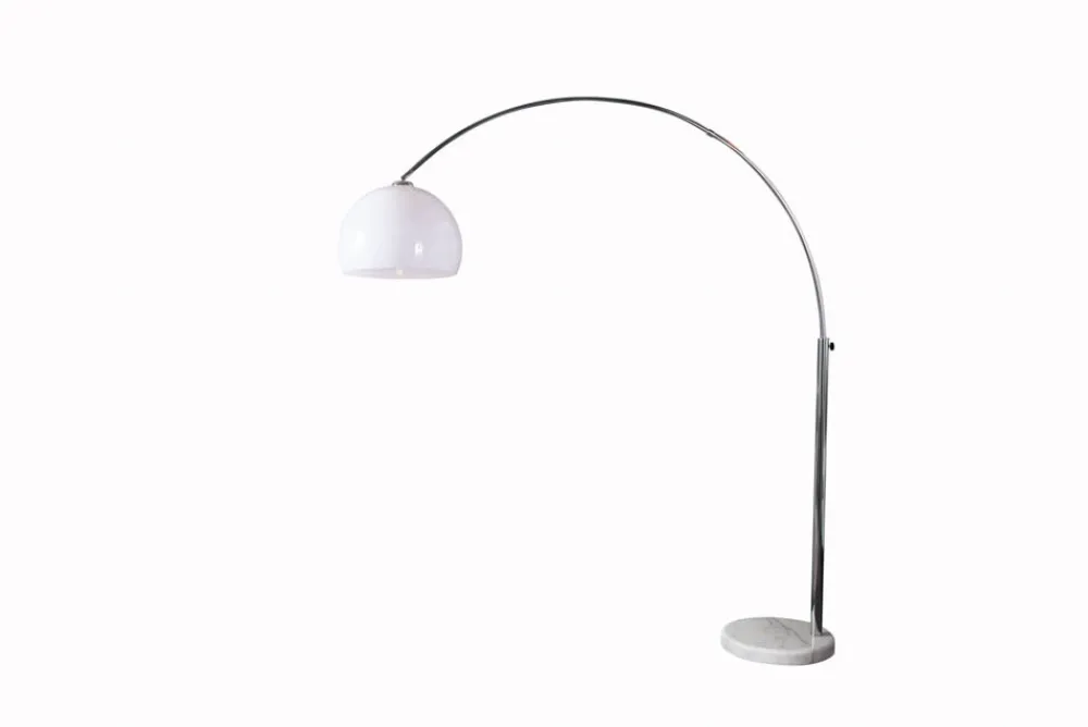 Riess-Ambiente Retro Möbel|Stehleuchten > Ausziehbare Bogenlampe LOUNGE DEAL 175-205cm weiß Marmorfuß Stehlampe