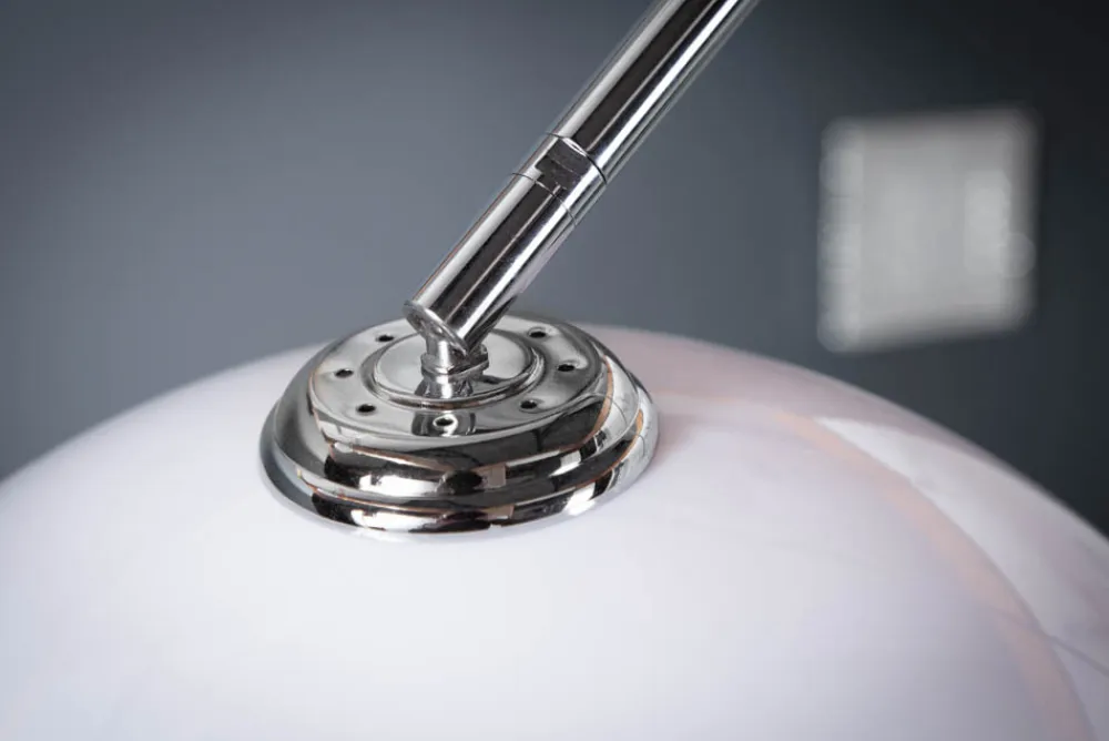 Riess-Ambiente Retro Möbel|Stehleuchten > Ausziehbare Bogenlampe LOUNGE DEAL 175-205cm weiß Marmorfuß Stehlampe