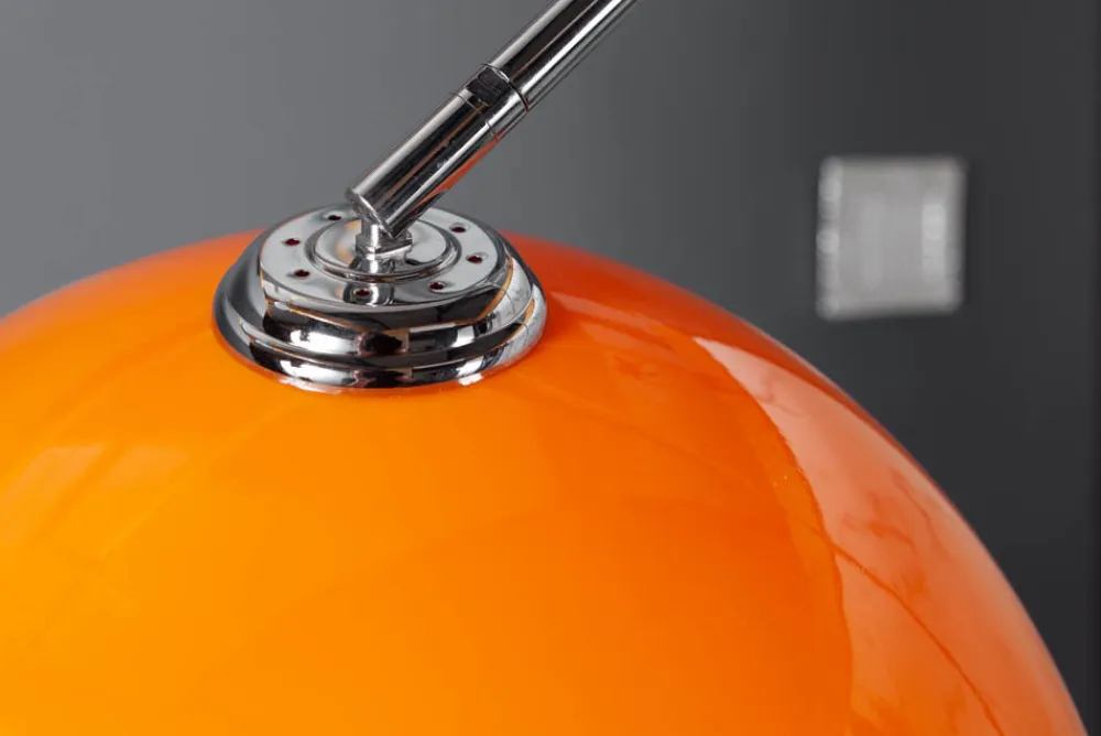 Riess-Ambiente Retro Möbel|Stehleuchten > Ausziehbare Bogenlampe LOUNGE DEAL 175-205cm orange Marmorfuß Stehlampe