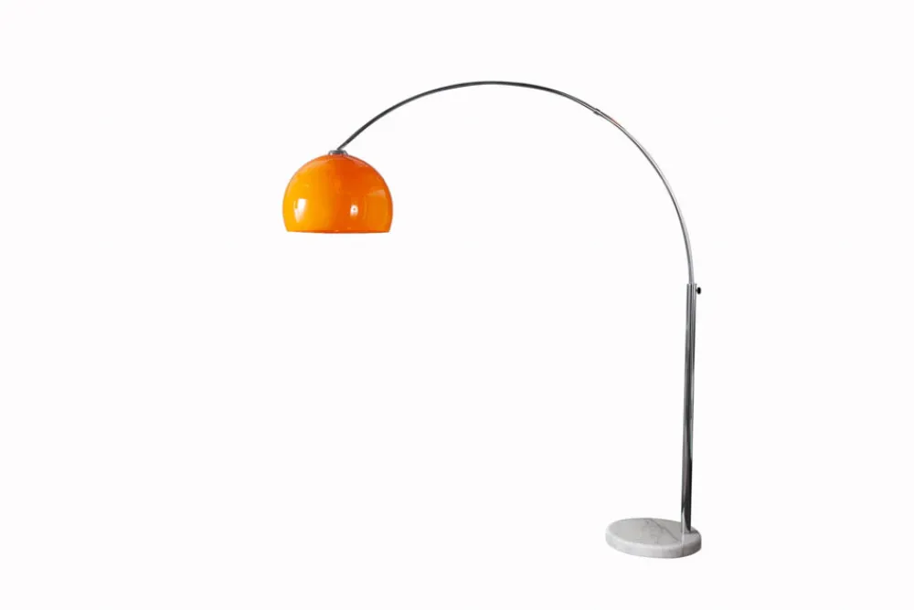 Riess-Ambiente Retro Möbel|Stehleuchten > Ausziehbare Bogenlampe LOUNGE DEAL 175-205cm orange Marmorfuß Stehlampe