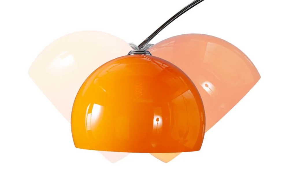 Riess-Ambiente Retro Möbel|Stehleuchten > Ausziehbare Bogenlampe LOUNGE DEAL 175-205cm orange Marmorfuß Stehlampe