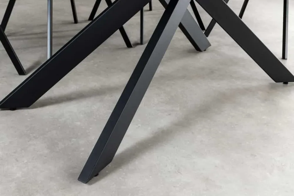 Riess-Ambiente Industrial Loft|Esstische > Ausziehbarer Esstisch ALPINE 160-200cm anthrazit Keramik schwarzes Metallgestell