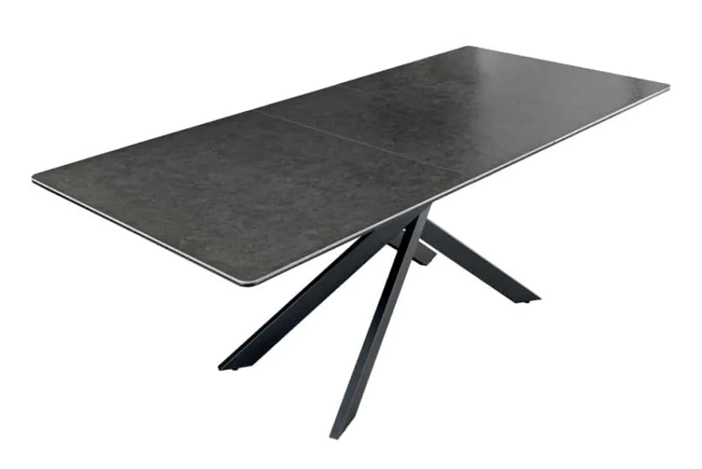 Riess-Ambiente Industrial Loft|Esstische > Ausziehbarer Esstisch ALPINE 160-200cm anthrazit Keramik schwarzes Metallgestell