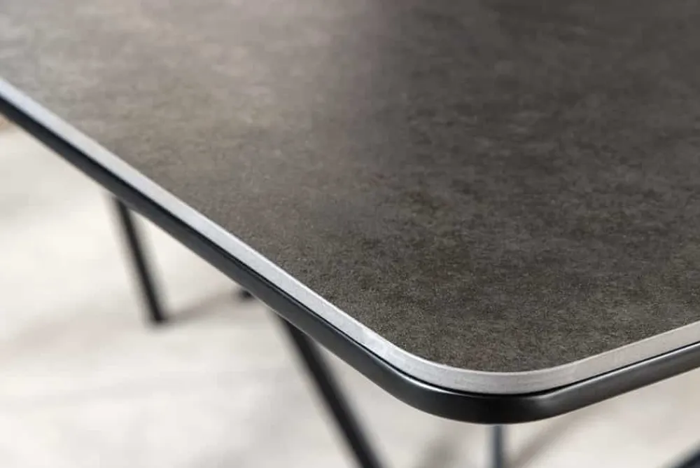 Riess-Ambiente Industrial Loft|Esstische > Ausziehbarer Esstisch ALPINE 160-200cm anthrazit Keramik schwarzes Metallgestell
