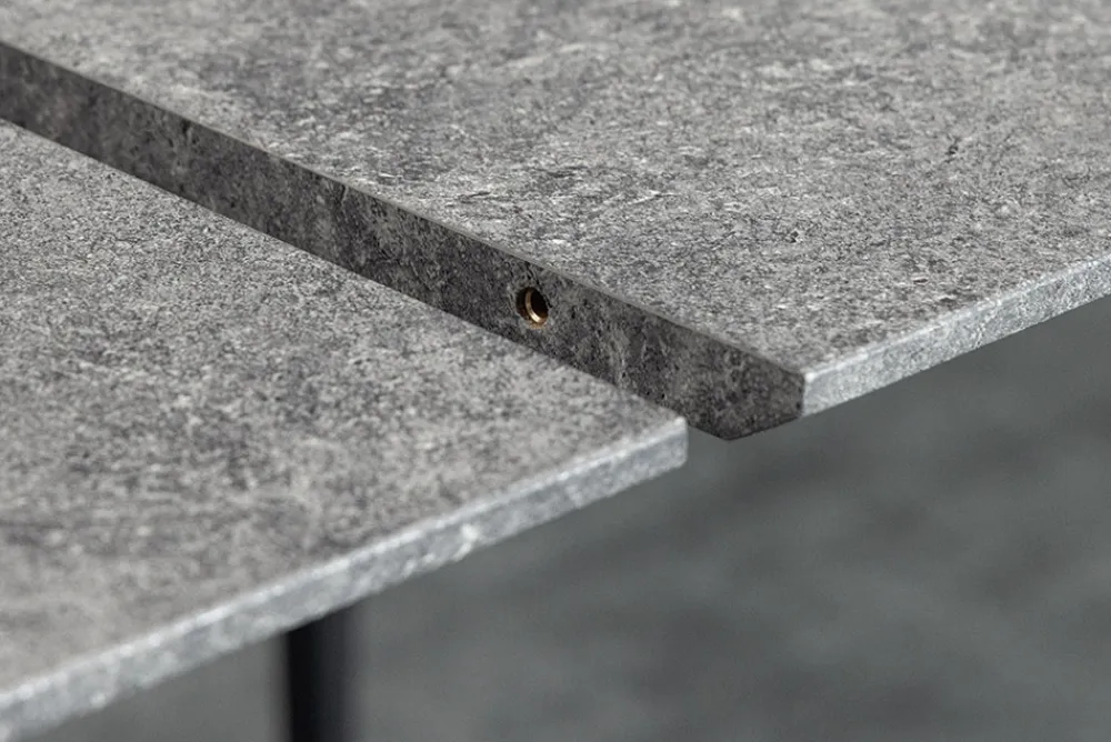 Riess-Ambiente Industrial Loft|Esstische > Ausziehbarer Esstisch APARTMENT 120-160cm grau Beton-Design schwarzes Metallgestell