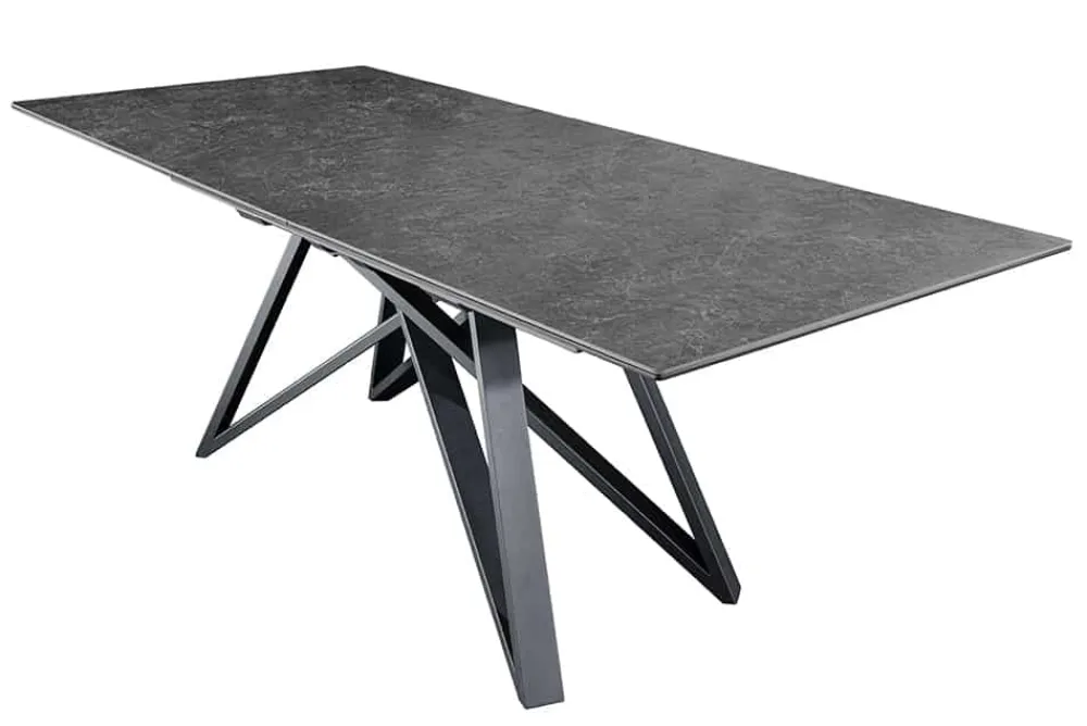 Riess-Ambiente Industrial Loft|Esstische > Ausziehbarer Esstisch ATLAS 160-200cm graphit grau Keramik schwarz Metall