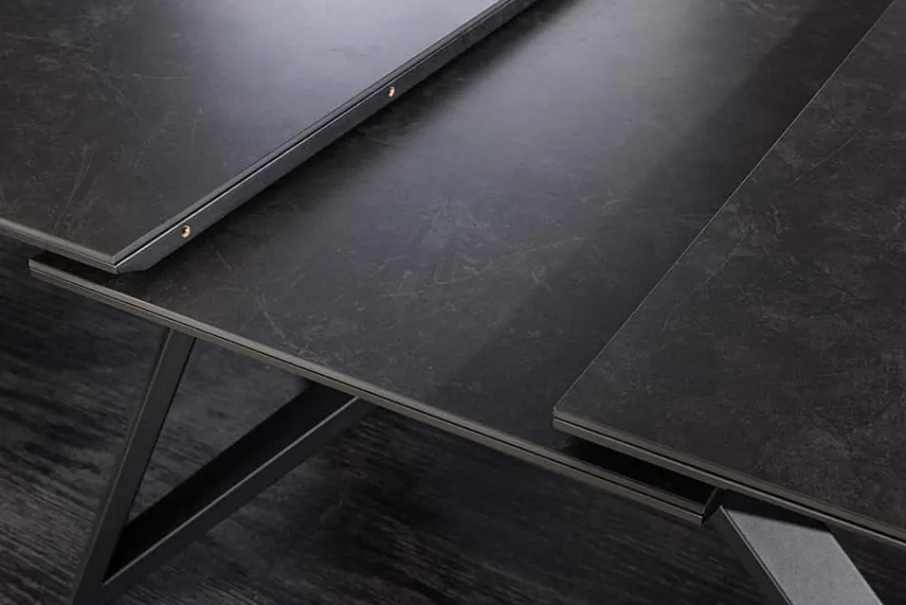 Riess-Ambiente Industrial Loft|Esstische > Ausziehbarer Esstisch ATLAS 160-200cm graphit grau Keramik schwarz Metall