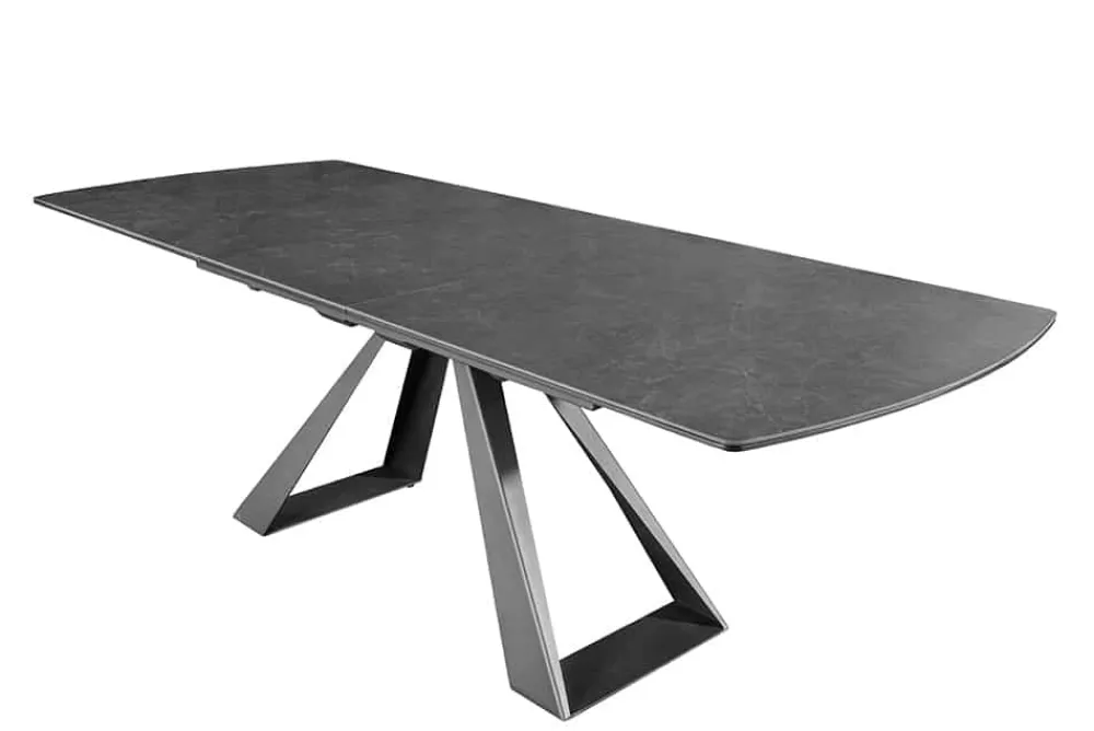 Riess-Ambiente Esstische > Ausziehbarer Esstisch CONCORD 180-230cm graphit grau Keramik schwarz Metall
