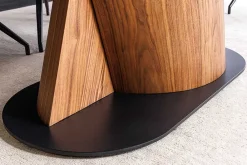 Riess-Ambiente Esstische > Ausziehbarer Esstisch ELEMENTS 180-260cm taupe grau spanische Keramik Walnuss Gestell