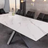 Riess-Ambiente Industrial Loft|Esstische > Ausziehbarer Esstisch ETERNITY 160-200cm weiß Keramik schwarz Metall
