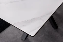 Riess-Ambiente Industrial Loft|Esstische > Ausziehbarer Esstisch ETERNITY 160-200cm weiß Keramik schwarz Metall