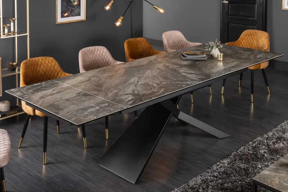 Riess-Ambiente Industrial Loft|Esstische > Ausziehbarer Esstisch EUPHORIA 180-220-260cm taupe anthrazit Keramik made in Italy
