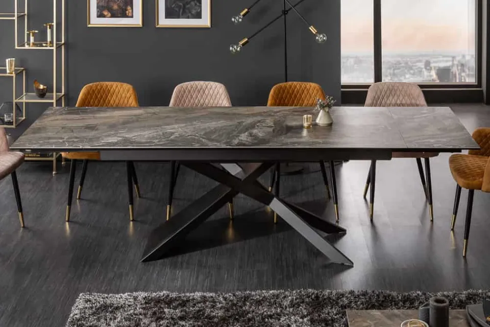 Riess-Ambiente Industrial Loft|Esstische > Ausziehbarer Esstisch EUPHORIA 180-220-260cm taupe anthrazit Keramik made in Italy