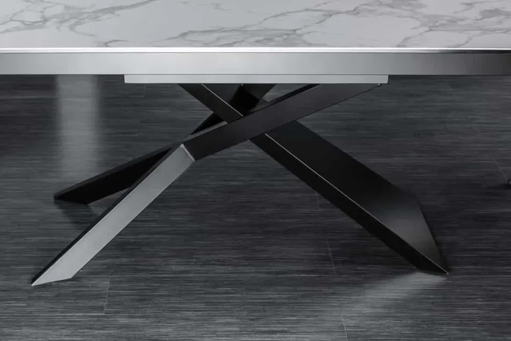 Riess-Ambiente Industrial Loft|Esstische > Ausziehbarer Esstisch EUPHORIA 180-220-260cm Marmor weiß Keramik made in Italy