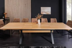 Riess-Ambiente Industrial Loft|Esstische > Ausziehbarer Esstisch GIANT 180-300cm natur Eiche schwarz Metall X-Gestell