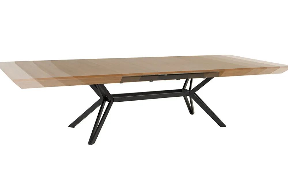 Riess-Ambiente Industrial Loft|Esstische > Ausziehbarer Esstisch GIANT 200-320cm natur Walnuss schwarz Metall