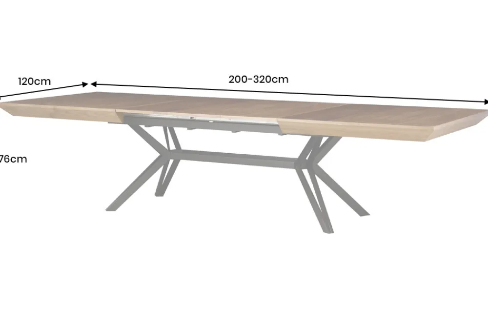 Riess-Ambiente Industrial Loft|Esstische > Ausziehbarer Esstisch GIANT 200-320cm natur Walnuss schwarz Metall