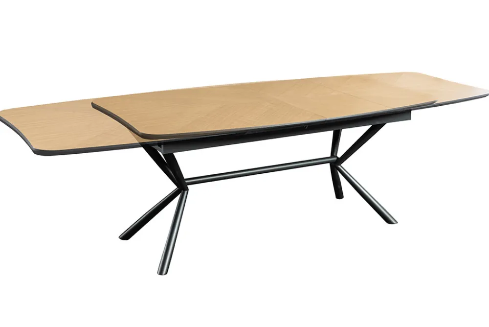 Riess-Ambiente Industrial Loft|Esstische > Ausziehbarer Esstisch GRANDEZZA 180-270cm natur Eiche schwarz Metall