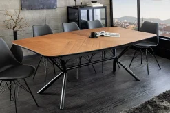 Riess-Ambiente Industrial Loft|Esstische > Ausziehbarer Esstisch GRANDEZZA 180-270cm natur Walnuss schwarz Metall