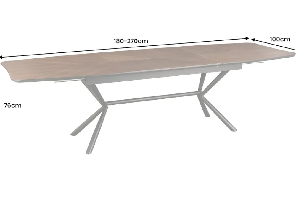 Riess-Ambiente Industrial Loft|Esstische > Ausziehbarer Esstisch GRANDEZZA 180-270cm natur Walnuss schwarz Metall