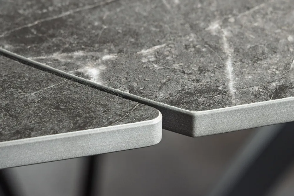 Riess-Ambiente Industrial Loft|Esstische > Ausziehbarer Esstisch INCEPTION 130-190cm anthrazit oval Keramik schwarz Metall