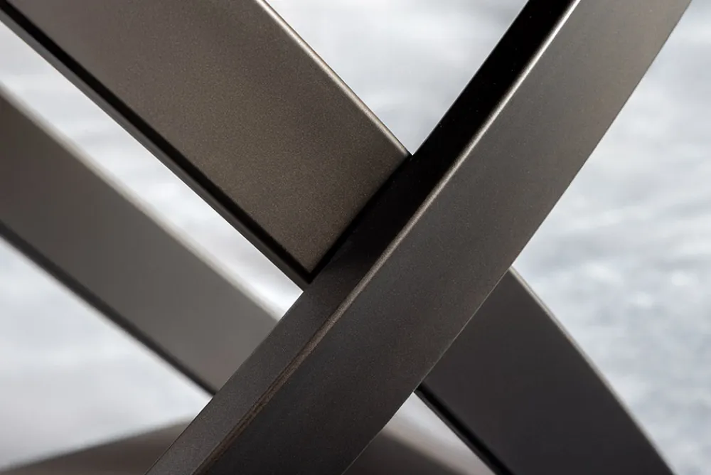 Riess-Ambiente Esstische > Ausziehbarer Esstisch INCEPTION 130-190cm weiß Marmor Keramik schwarzes Metallgestell