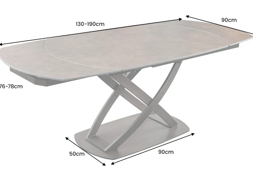 Riess-Ambiente Industrial Loft|Esstische > Ausziehbarer Esstisch INCEPTION 130-190cm rost oval Keramik bronze Gestell