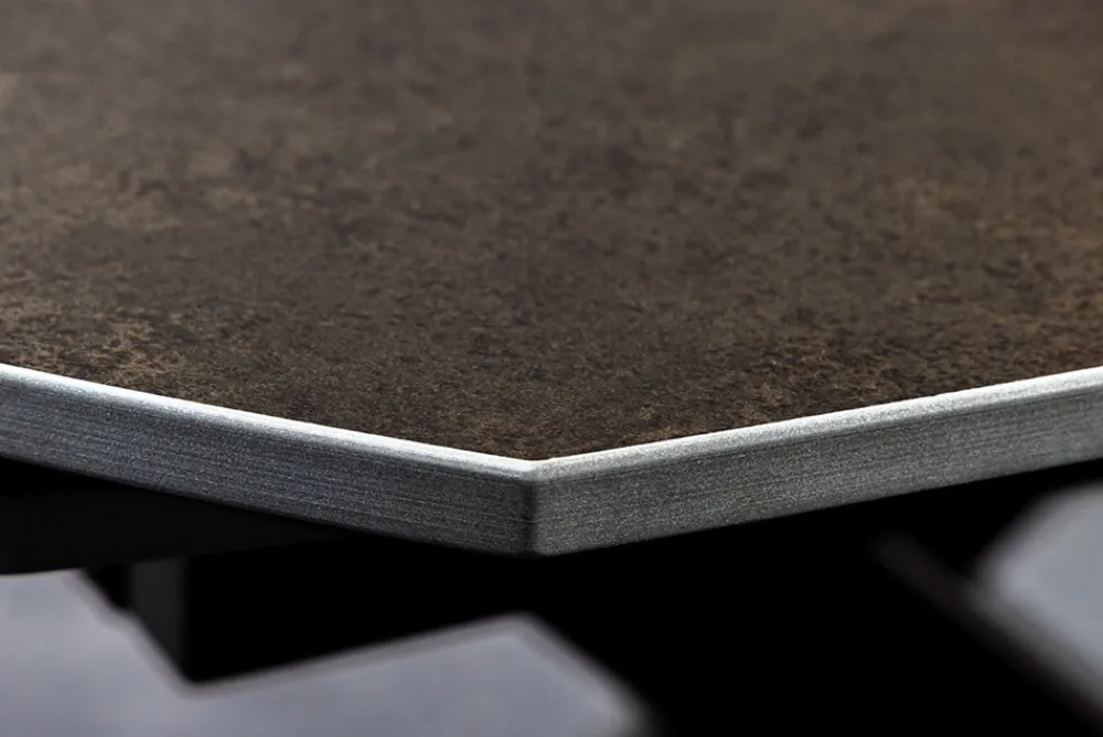 Riess-Ambiente Industrial Loft|Esstische > Ausziehbarer Esstisch INCEPTION 130-190cm rost oval Keramik bronze Gestell
