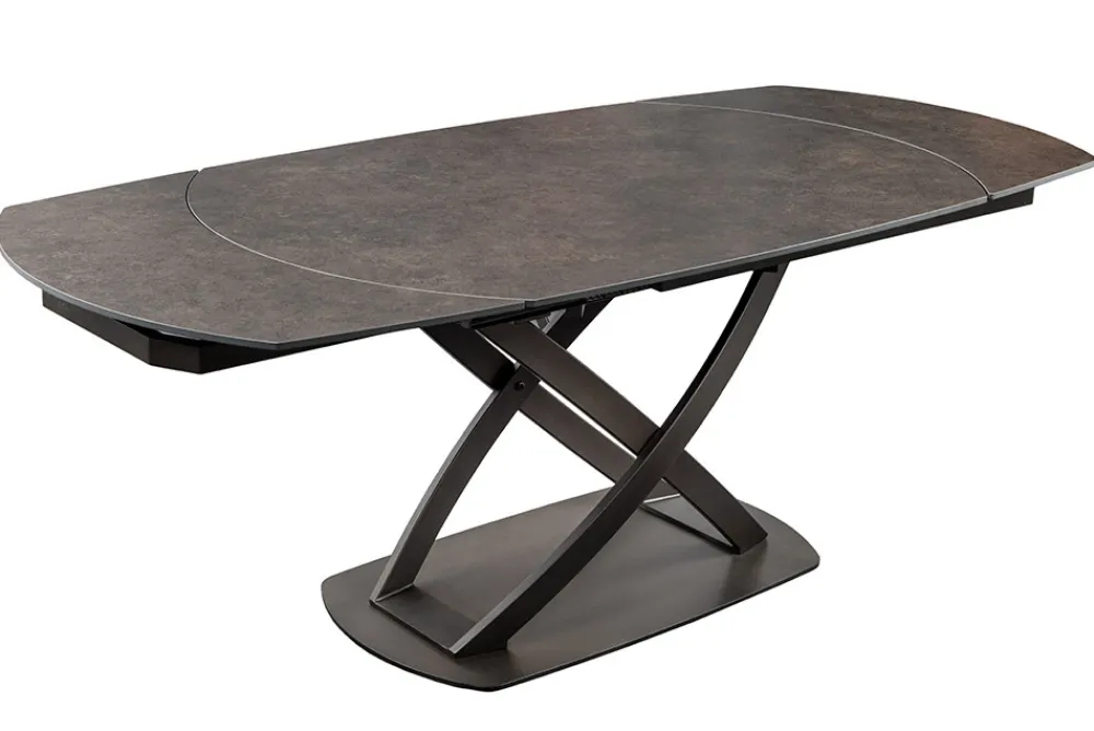 Riess-Ambiente Industrial Loft|Esstische > Ausziehbarer Esstisch INCEPTION 130-190cm rost oval Keramik bronze Gestell