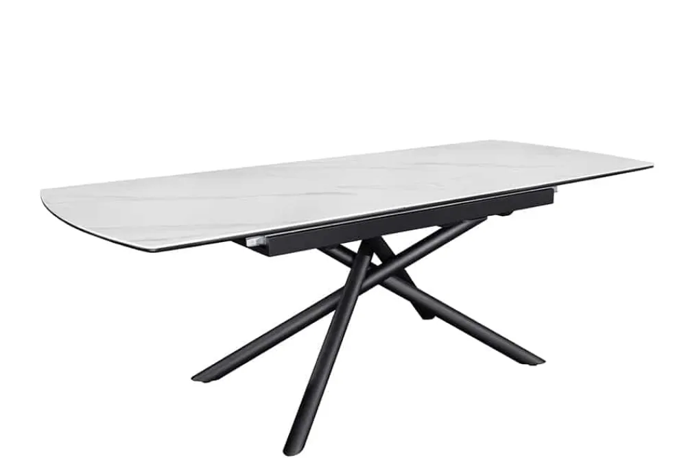 Riess-Ambiente Industrial Loft|Esstische > Ausziehbarer Esstisch MIKADO 180-230cm weiß Keramik schwarz Sterngestell