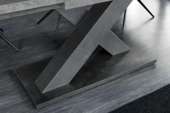 Riess-Ambiente Industrial Loft|Esstische > Ausziehbarer Esstisch MONTREAL 180-280cm grau graphit Keramik-Design X-Gestell