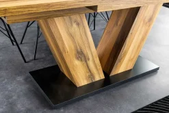 Riess-Ambiente Industrial Loft|Esstische > Ausziehbarer Esstisch MONTREAL 180-280cm natur Plankeneiche Holz-Design V-Gestell