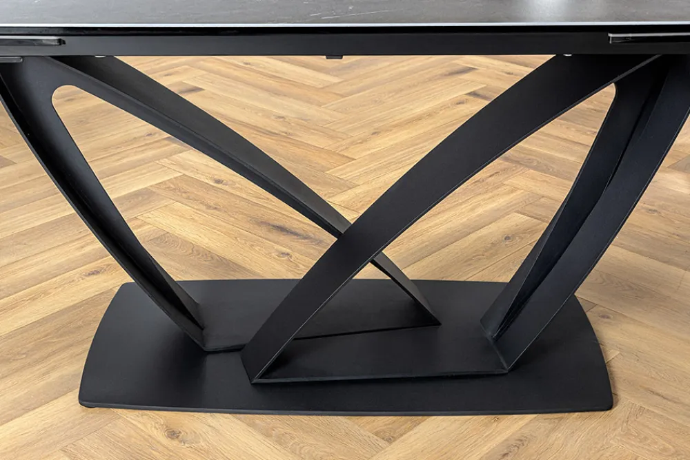 Riess-Ambiente Industrial Loft|Esstische > Ausziehbarer Esstisch PAPILLON 180-260cm graphit Keramik Marmor schwarz Metall