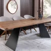 Riess-Ambiente Industrial Loft|Esstische > Ausziehbarer Esstisch PRESTIGE 180-240cm natur Walnussholz schwarzes Metallgestell