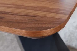 Riess-Ambiente Industrial Loft|Esstische > Ausziehbarer Esstisch PRESTIGE 180-240cm natur Walnussholz schwarzes Metallgestell
