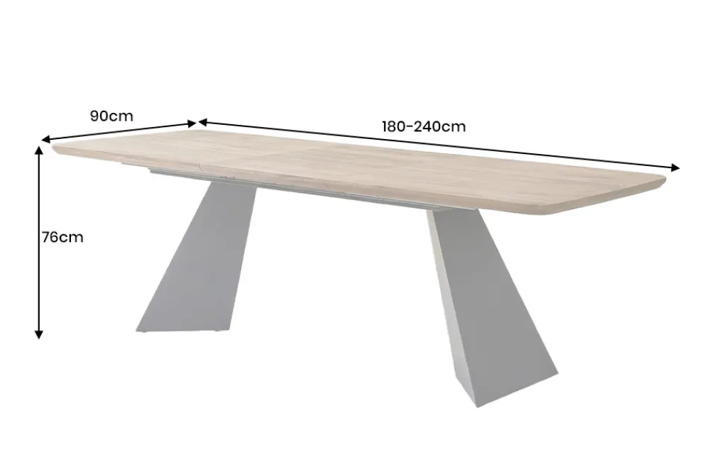 Riess-Ambiente Industrial Loft|Esstische > Ausziehbarer Esstisch PRESTIGE 180-240cm natur Walnussholz schwarzes Metallgestell