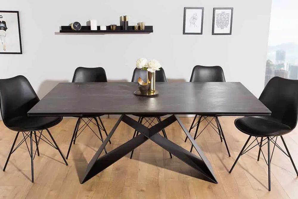 Riess-Ambiente Industrial Loft|Esstische > Ausziehbarer Esstisch PROMETHEUS 180-220-260cm Lava Keramik made in Italy